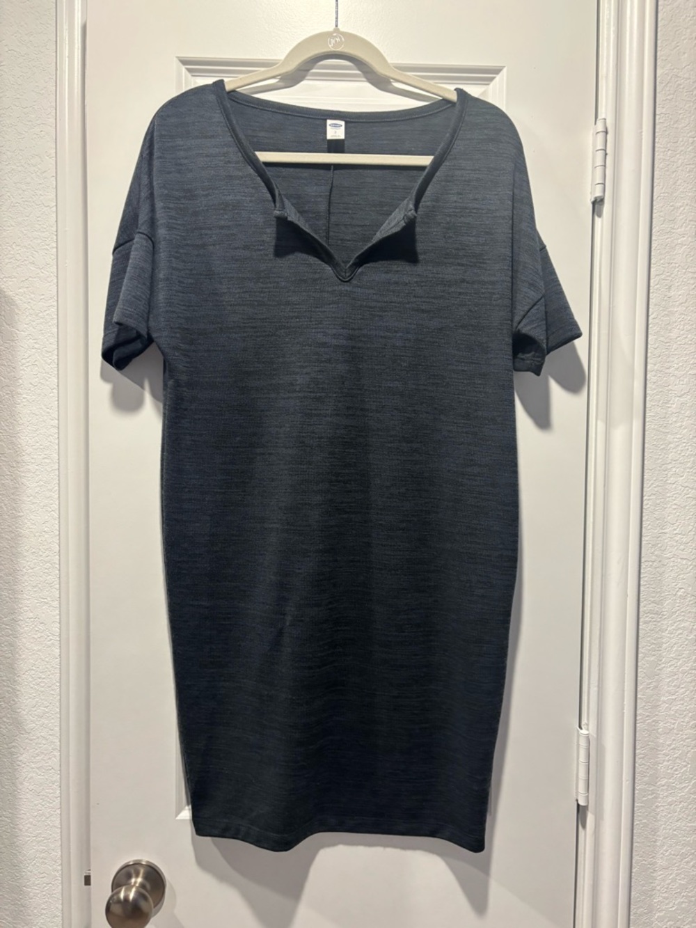 Old Navy Slate Gray Ribbed Midi Lightweight TShirt Dress Sz S